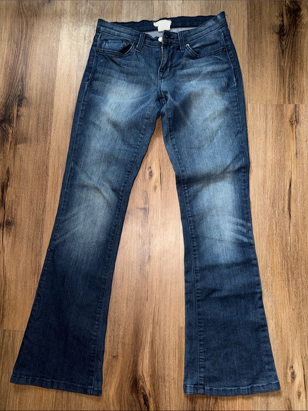 Women's Flare Wide-Leg Jeans in Dark Blue Wash